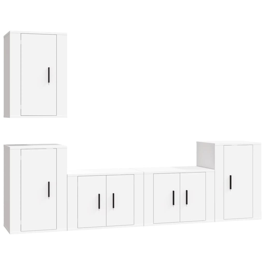 vidaXL Ensemble de meubles TV 5 pcs Blanc Bois d'ingénierie