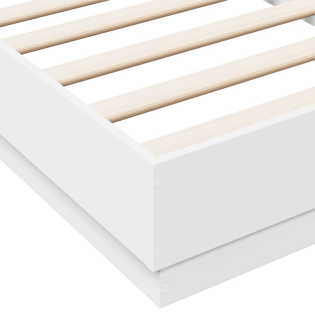 vidaXL Cadre de lit sans matelas blanc 75x190 cm bois d'ingénierie