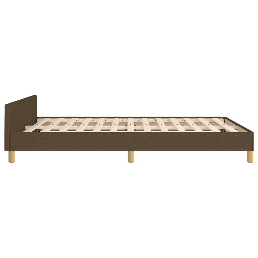 vidaXL Cadre de lit sans matelas marron foncé 140x190 cm tissu