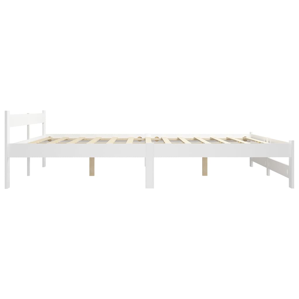 vidaXL Cadre de lit sans matelas blanc bois de pin massif 120x200 cm