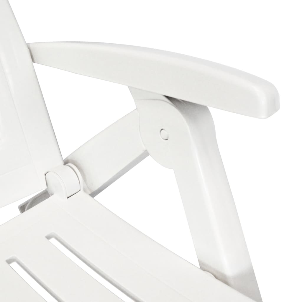 vidaXL Chaise longue avec repose-pied Plastique Blanc