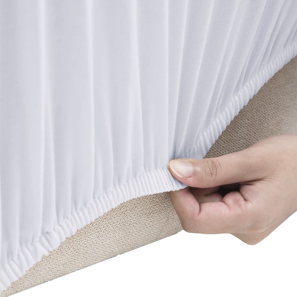 vidaXL Housse extensible de canapé 2 places Blanc Jersey de polyester