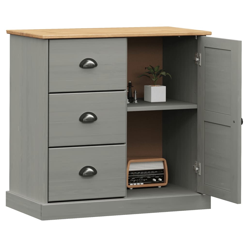 vidaXL Buffet avec tiroirs VIGO 78x40x75 cm gris bois massif de pin