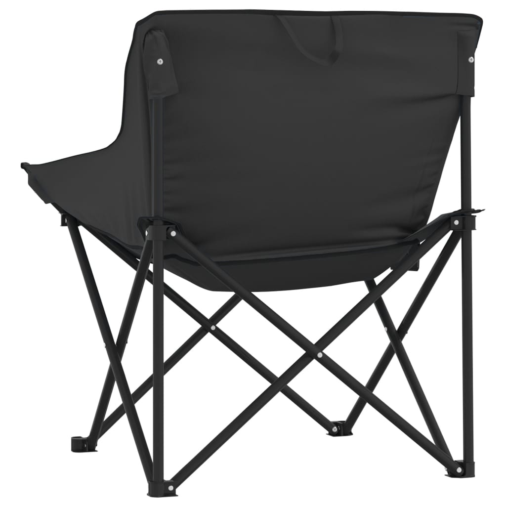 vidaXL Chaise de camping avec poche pliable lot de 2 noir