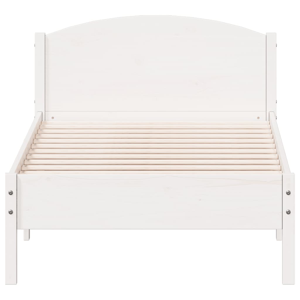 vidaXL Cadre de lit sans matelas blanc 90x200 cm bois de pin massif