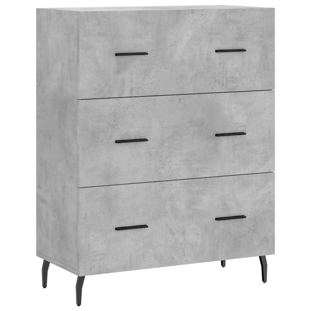 vidaXL Buffet haut Gris béton 69,5x34x180 cm Bois d'ingénierie