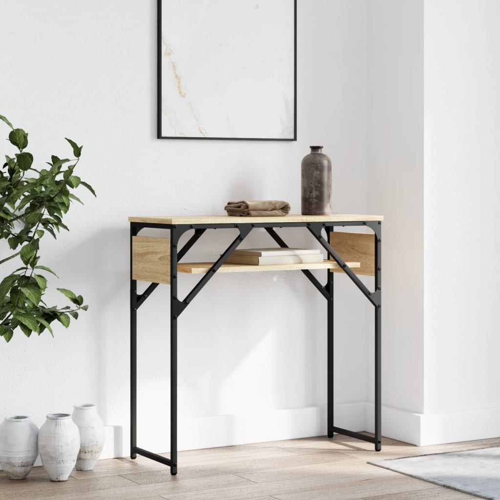 vidaXL Table console avec étagère chêne sonoma 75x30x75 cm