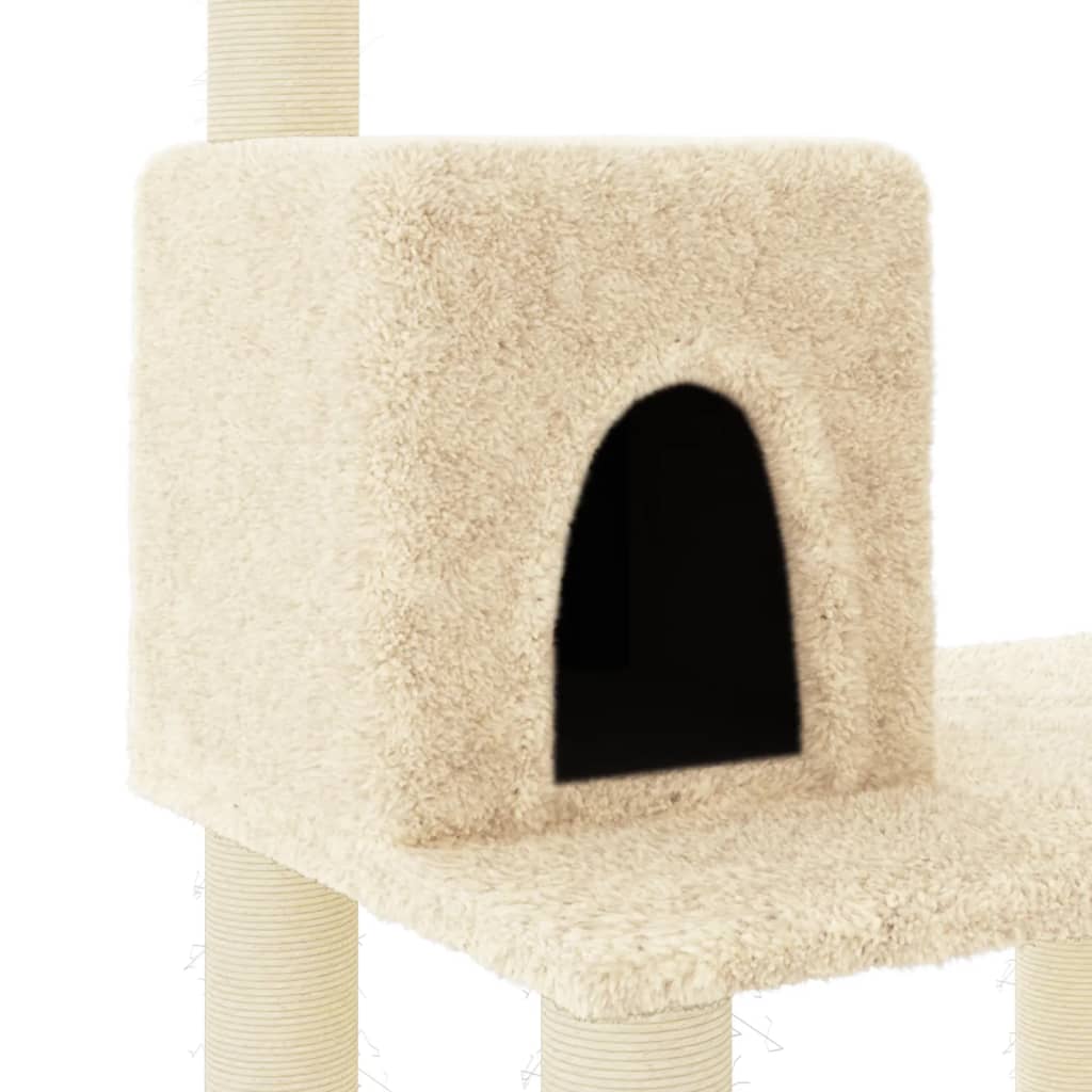 vidaXL Arbre à chat avec griffoirs en sisal crème 118,5 cm