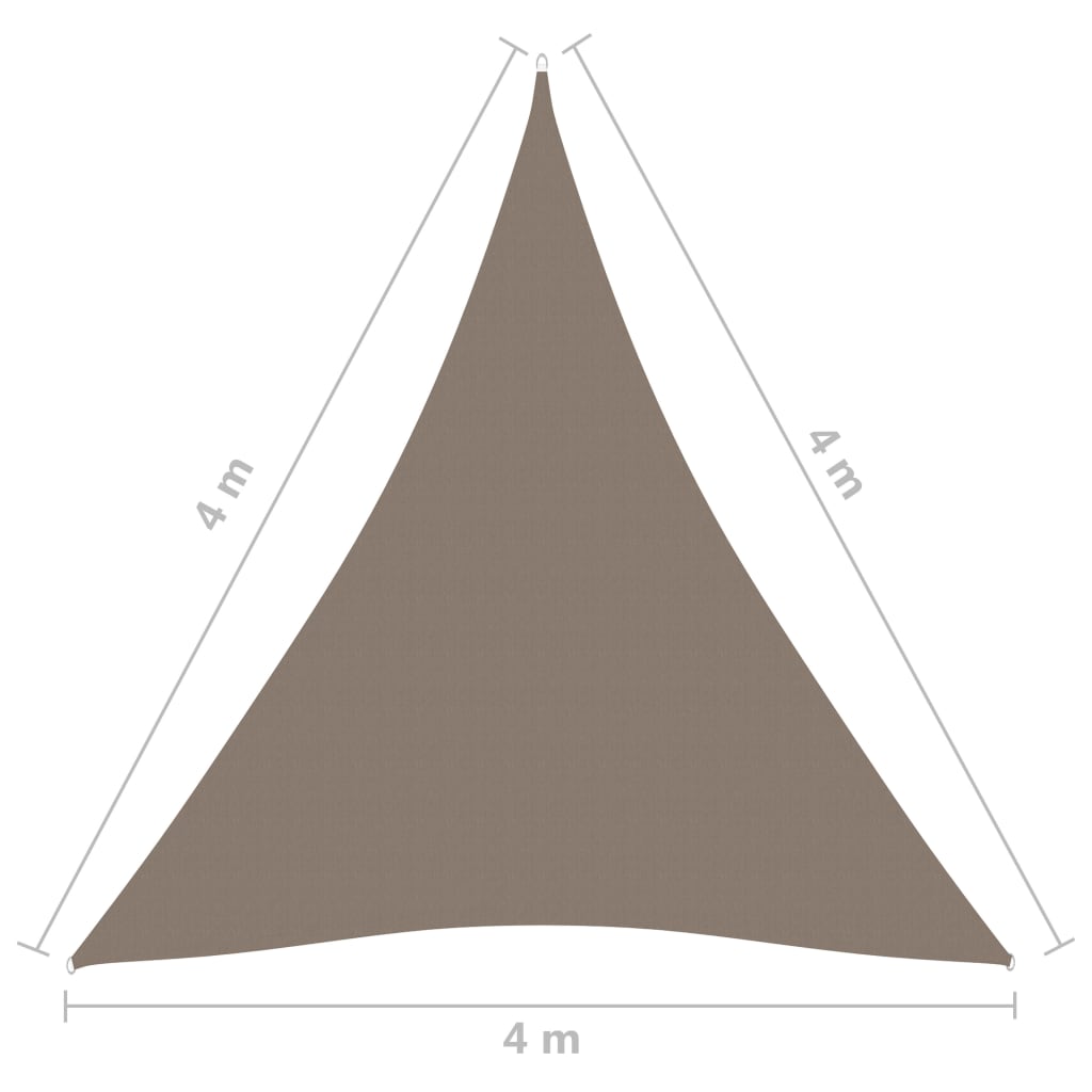 vidaXL Voile de parasol Tissu Oxford triangulaire 4x4x4 m Taupe