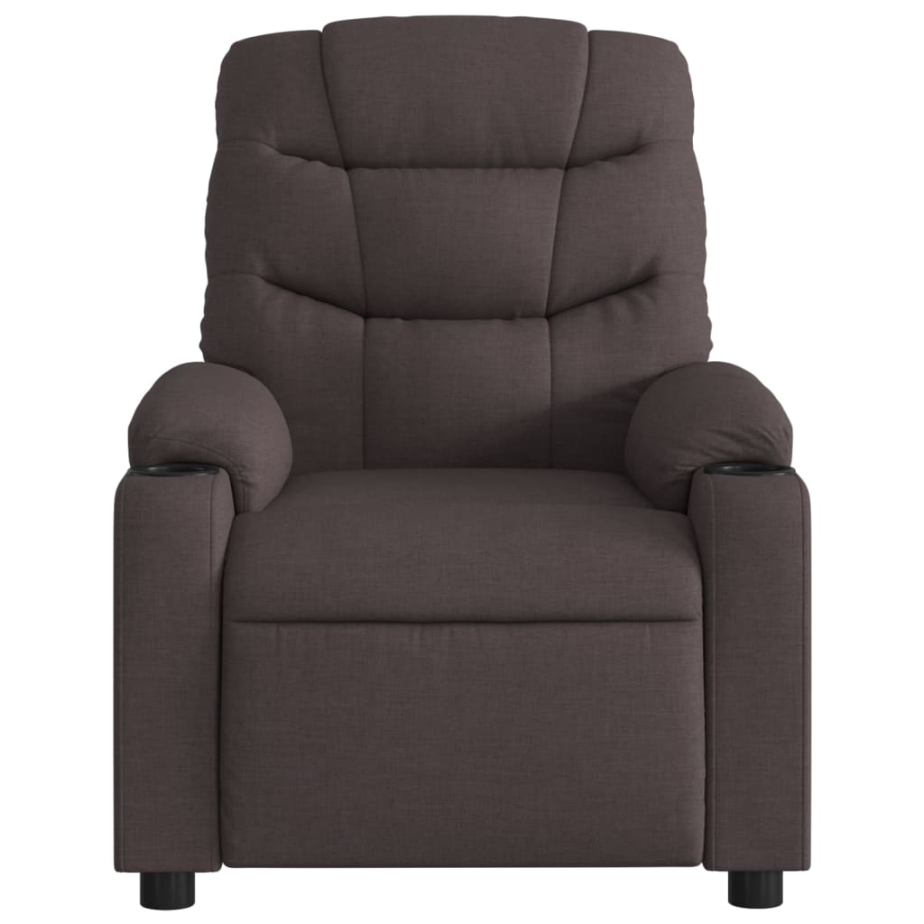 vidaXL Fauteuil inclinable électrique Marron foncé Tissu