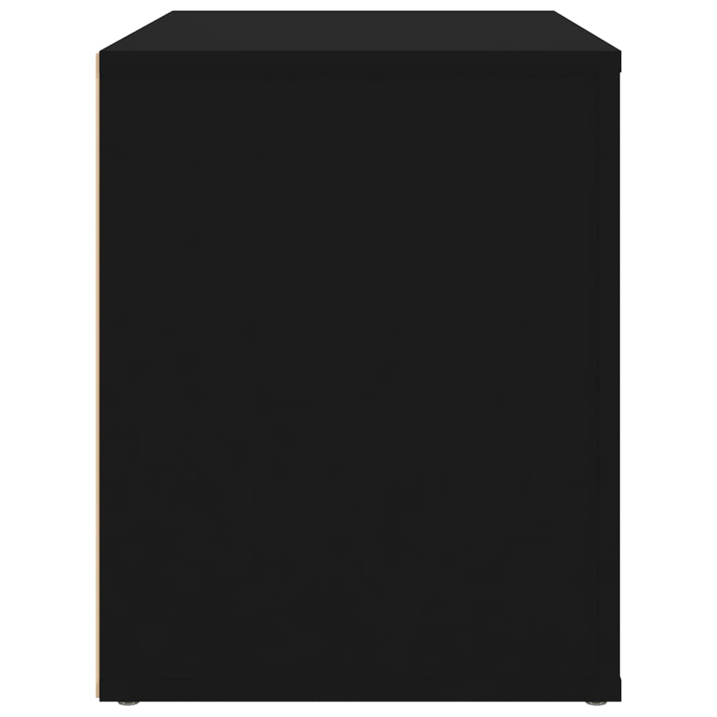 vidaXL Table de chevet Noir 60x36x45 cm Bois d’ingénierie