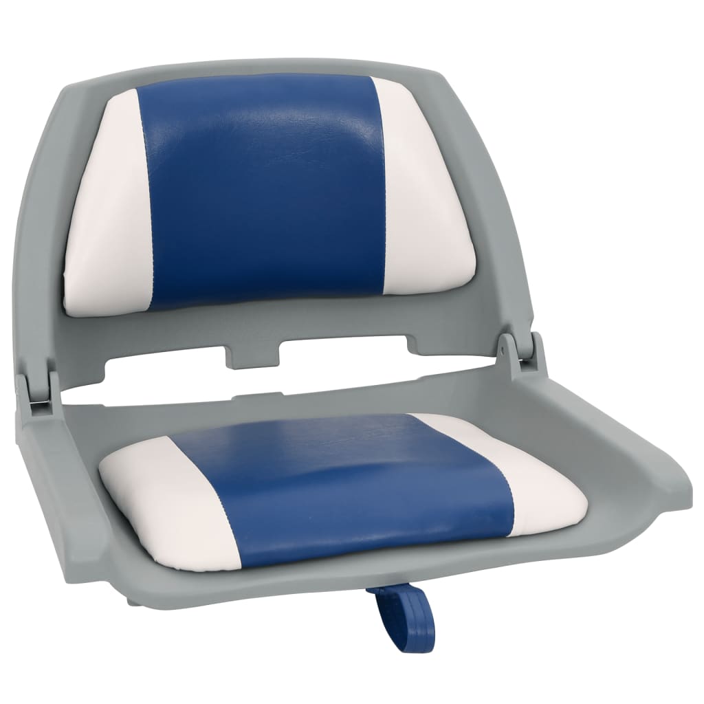 vidaXL Ensemble de sièges de bateau pliables 4 pcs bleu et blanc