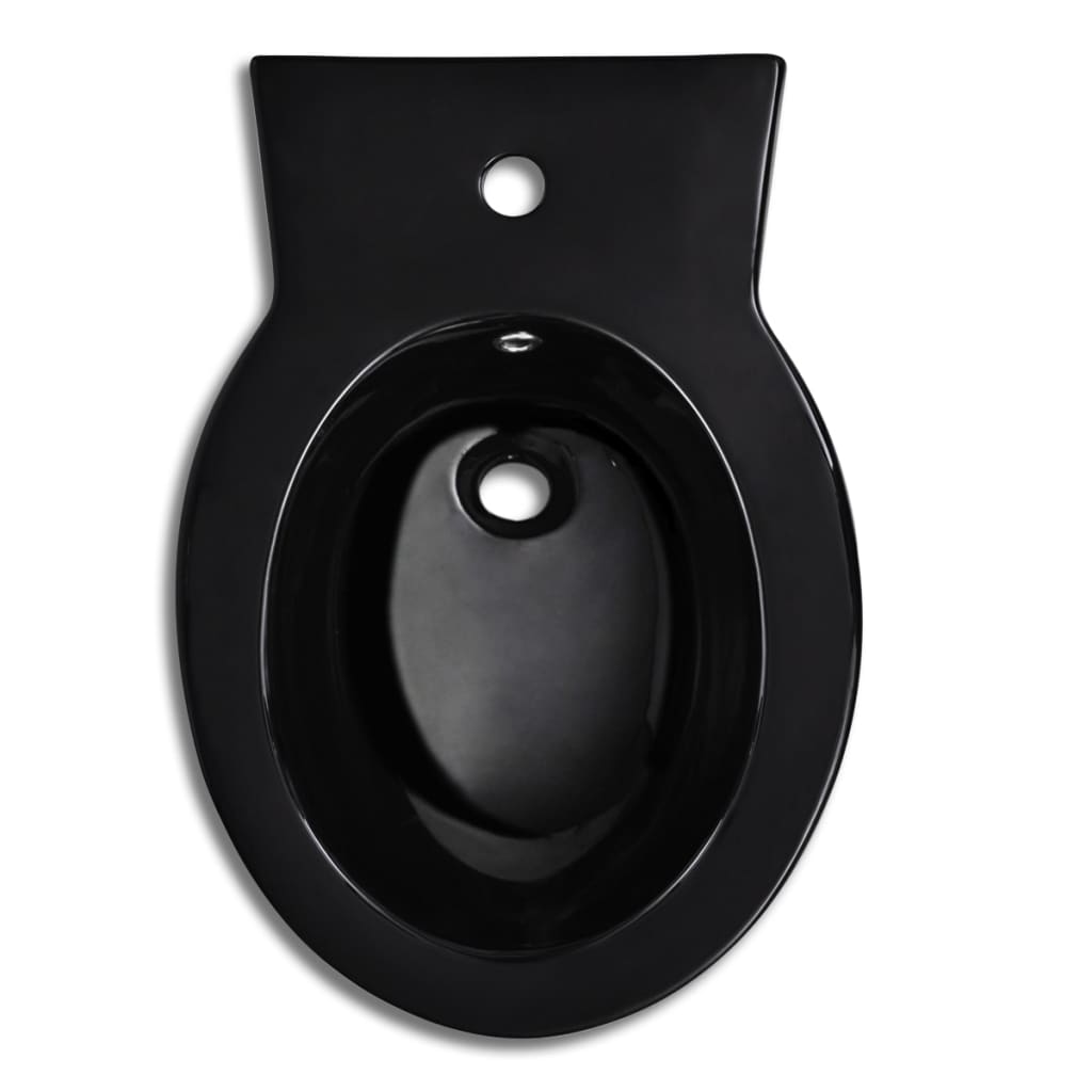 vidaXL Ensemble de toilette et bidet Céramique Noir