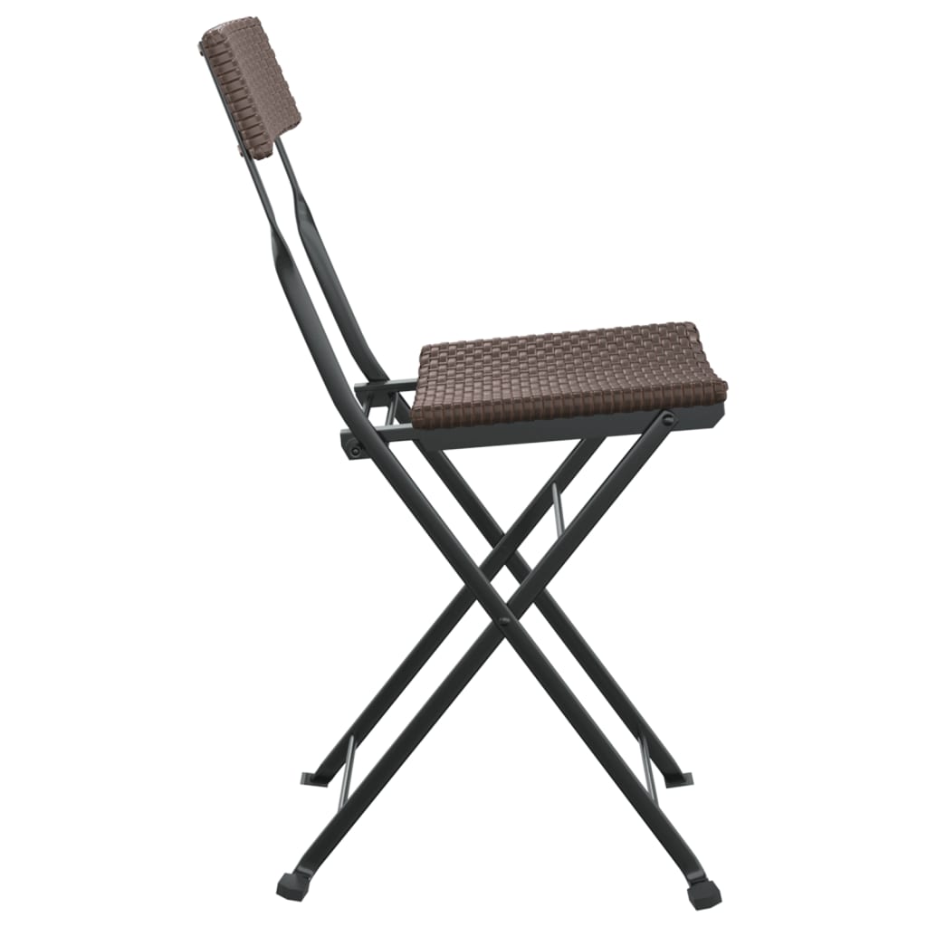 vidaXL Chaises de bistrot pliantes lot de 2 Résine tressée et acier