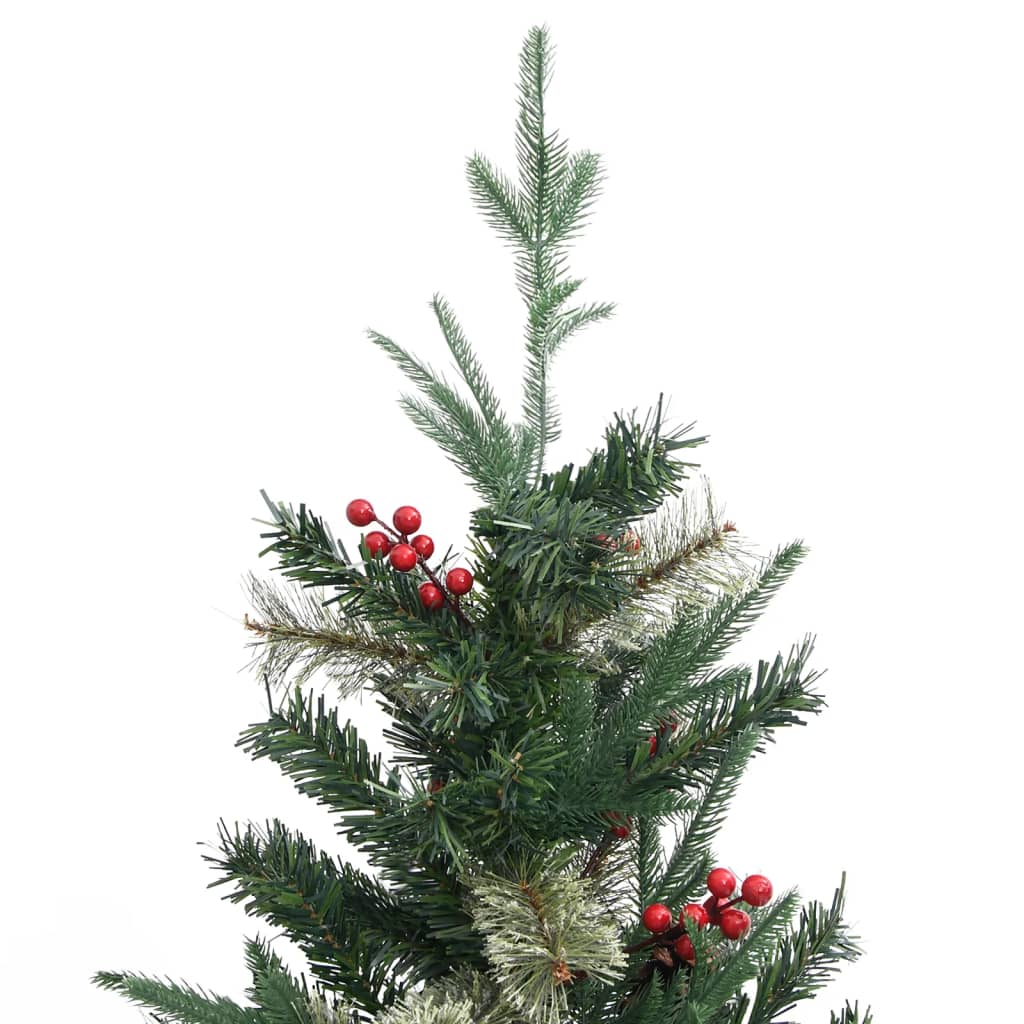 vidaXL Sapin de Noël avec pommes de pin Vert 120 cm PVC et PE