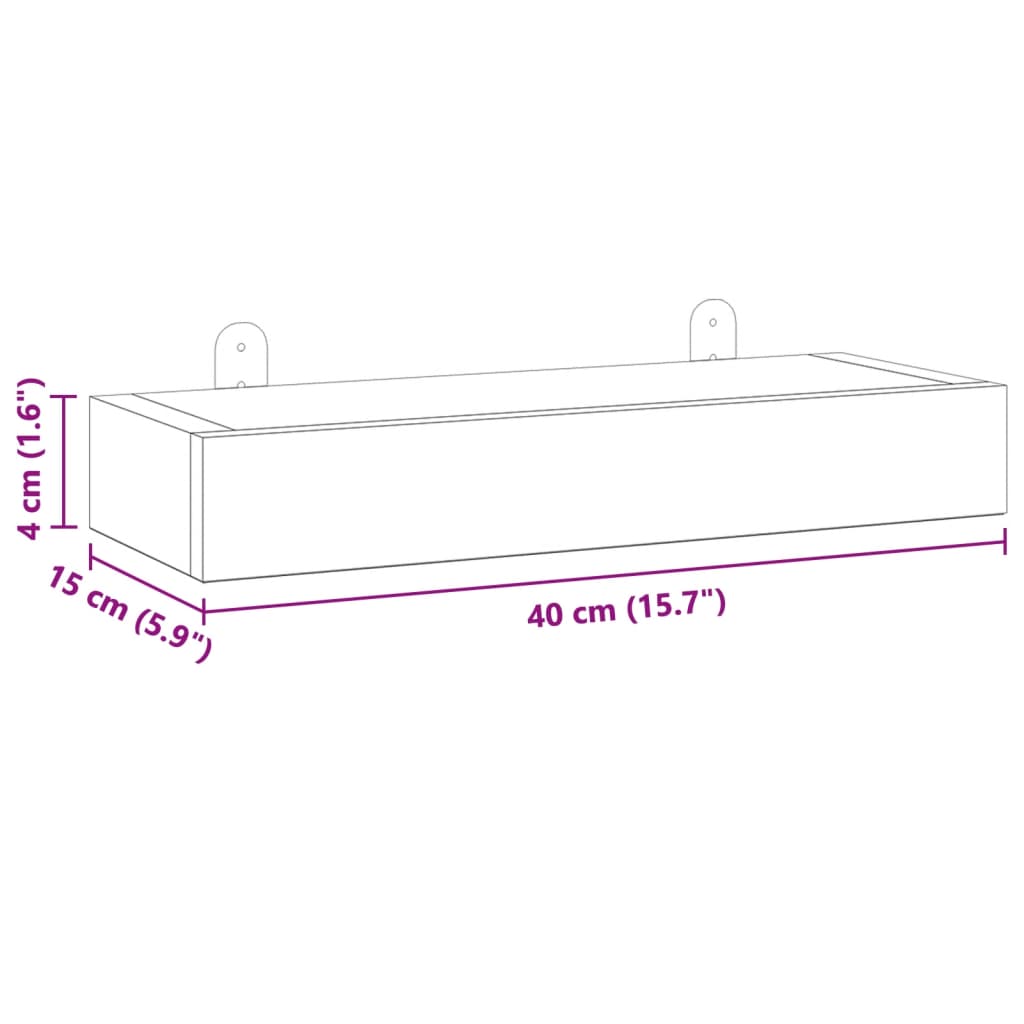 vidaXL Étagères murales 2 pcs 40x15x4 cm bois de teck massif