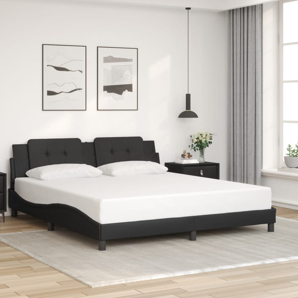 vidaXL Cadre de lit avec LED sans matelas noir 180x200 cm