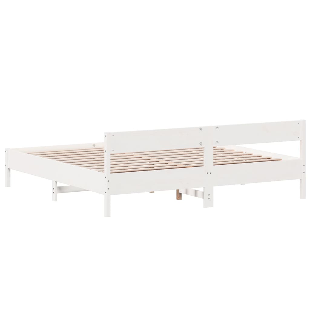 vidaXL Cadre de lit sans matelas blanc 180x200 cm bois massif de pin