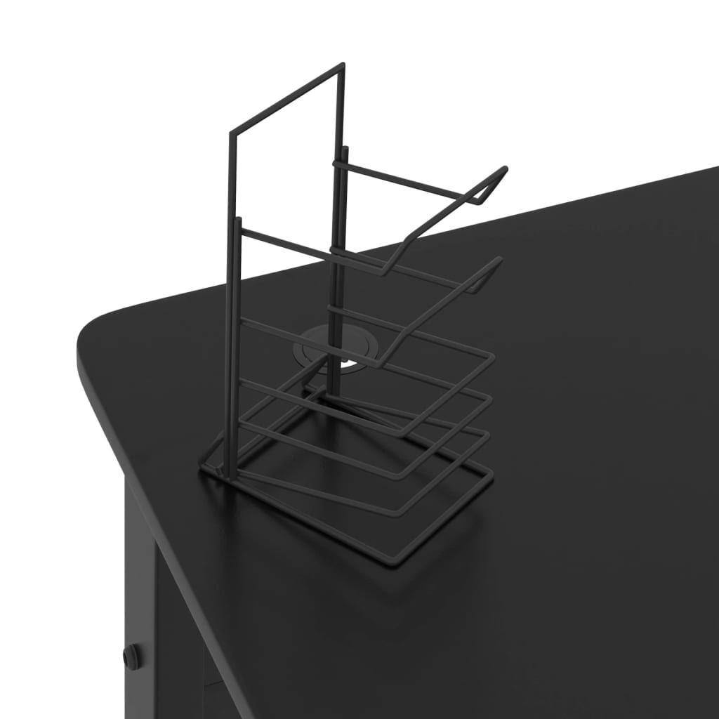 vidaXL Bureau de jeu avec pieds en forme de K Noir 110x60x75 cm