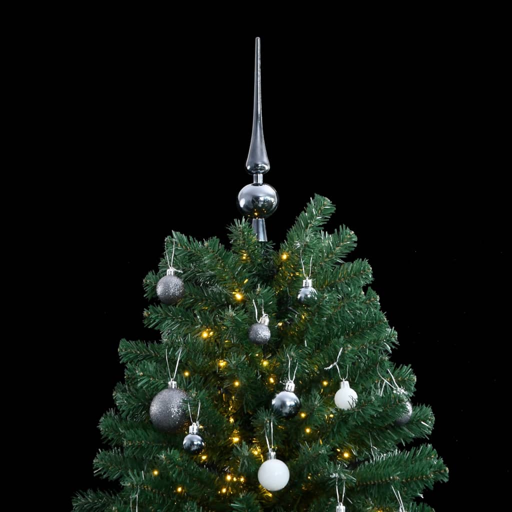 vidaXL Sapin de Noël artificiel articulé 150 LED et boules 150 cm