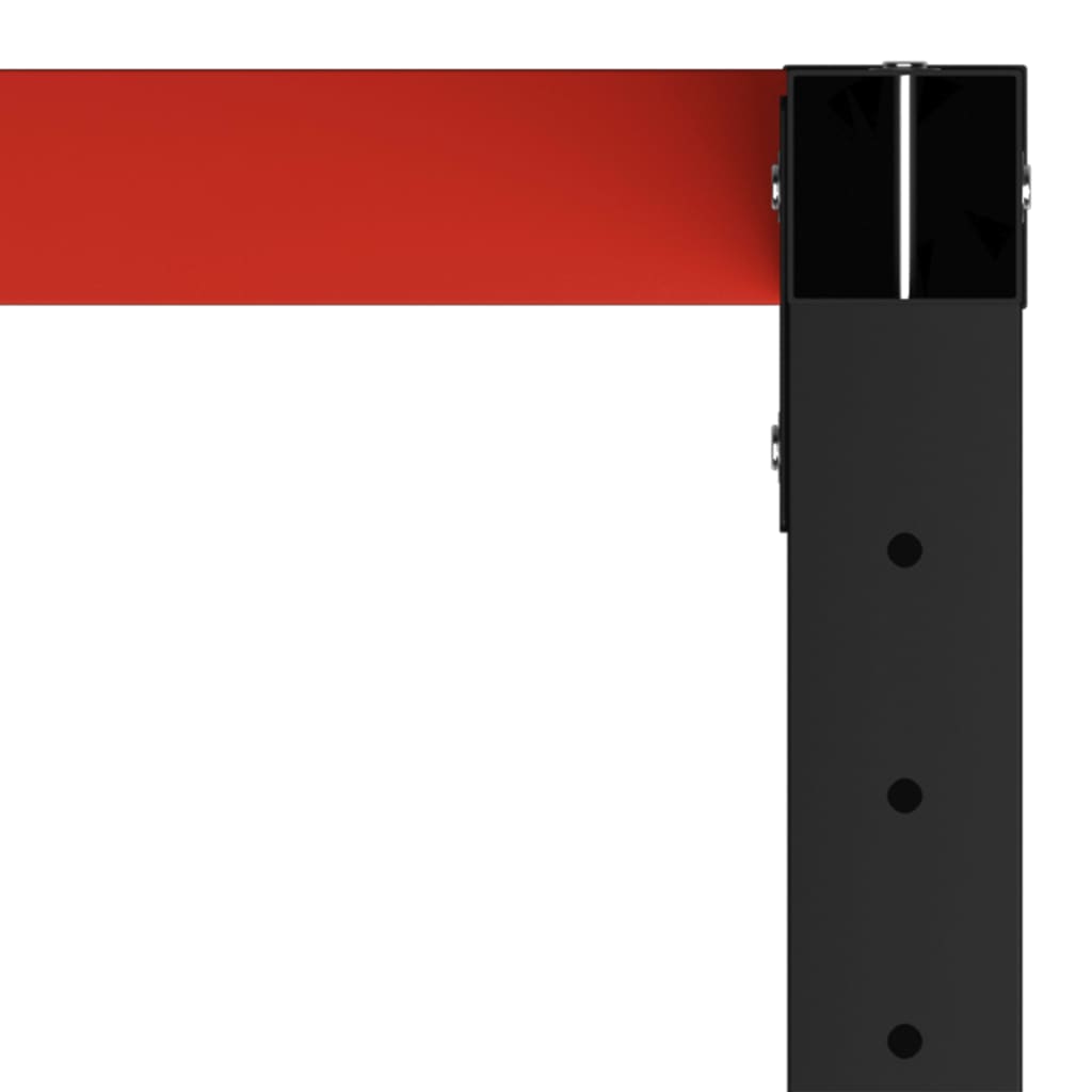vidaXL Cadre de banc de travail Métal 150x57x79 cm Noir et rouge