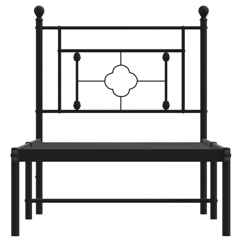 vidaXL Cadre de lit métal sans matelas avec tête de lit noir 80x200 cm