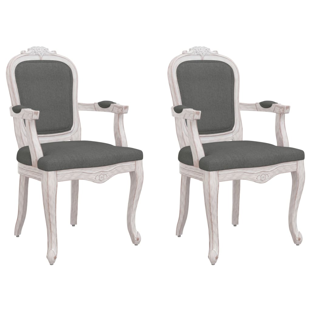 vidaXL Chaises à manger lot de 2 gris foncé 62x59,5x100,5 cm tissu