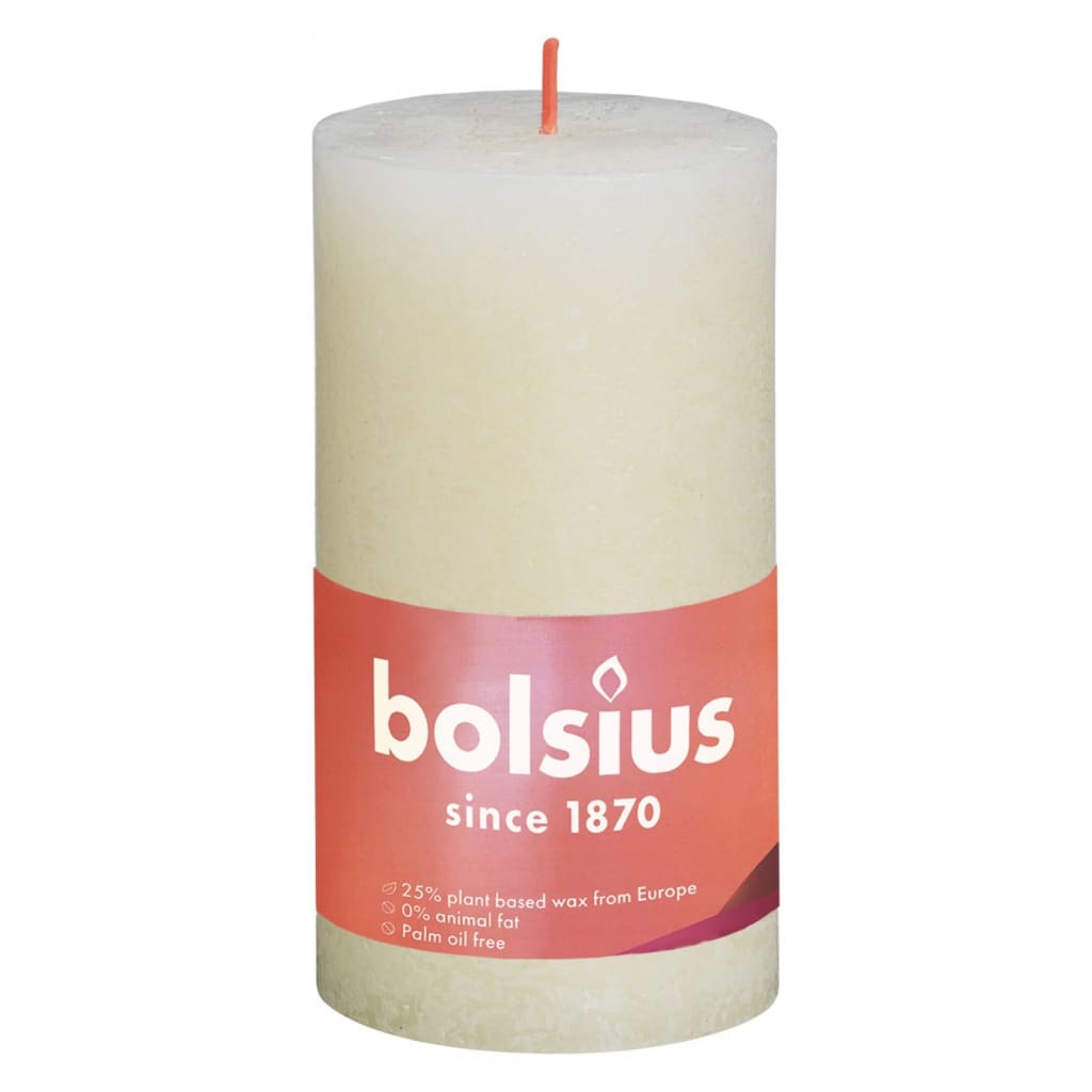Bolsius Bougies pilier rustiques Shine 4 pcs 130x68 mm Perle douce