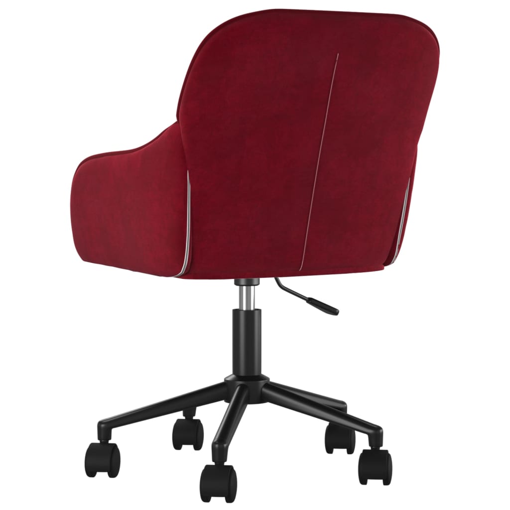 vidaXL Chaise pivotante de bureau Rouge bordeaux Velours