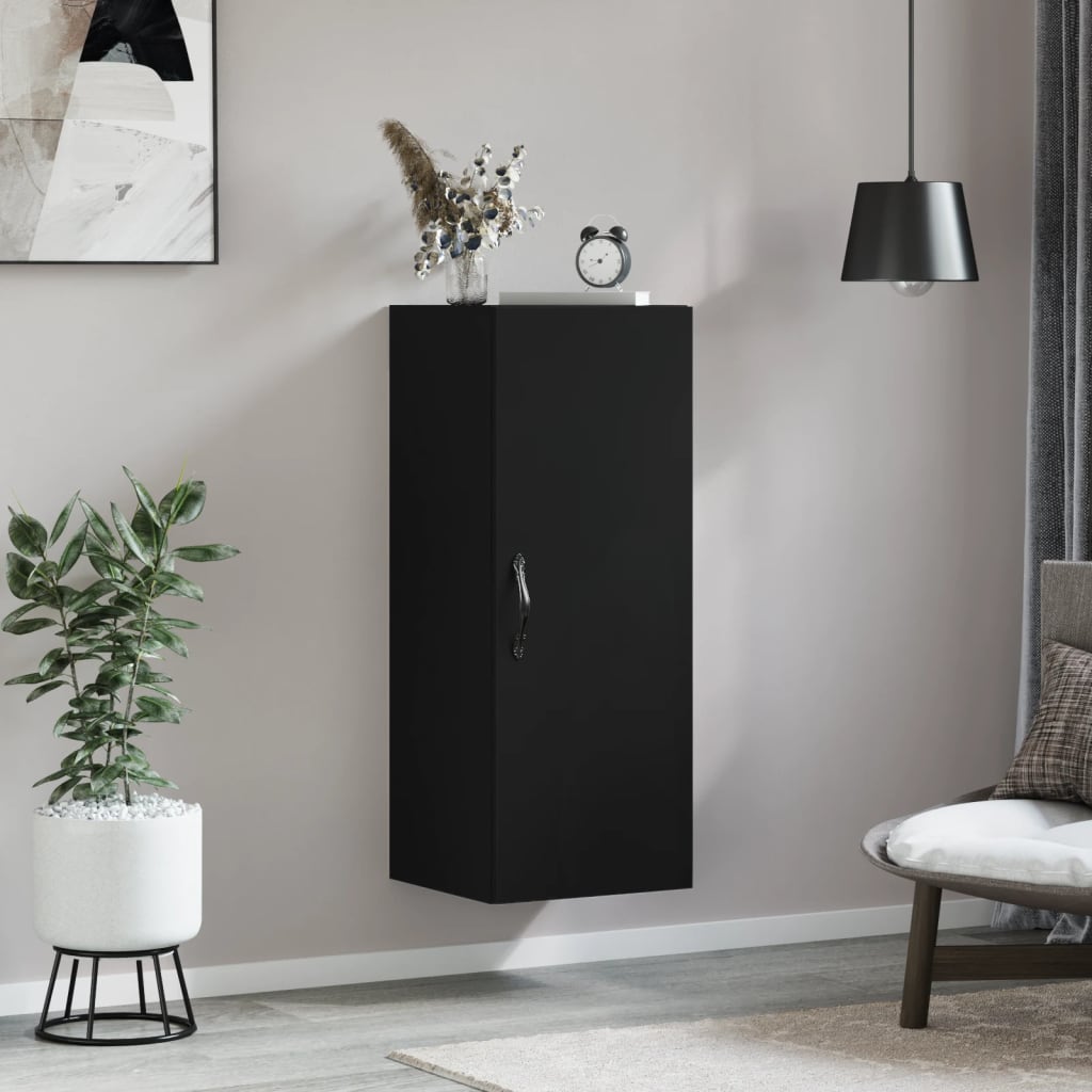 vidaXL Armoire murale noir 34,5x34x90 cm bois d'ingénierie