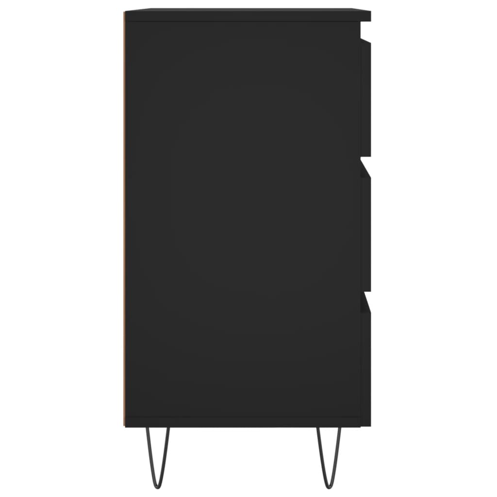 vidaXL Table de chevet noir 40x35x69 cm bois d’ingénierie