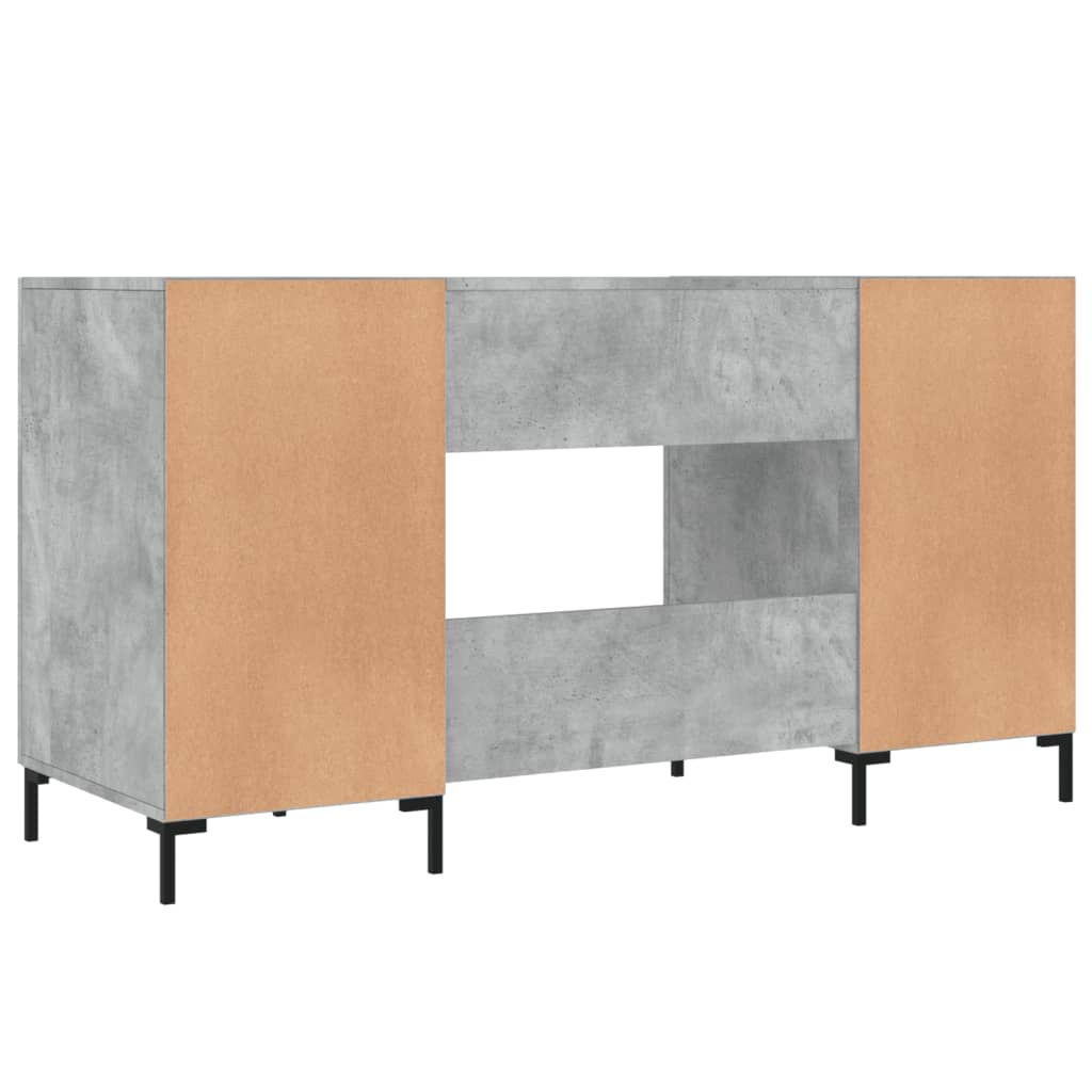 vidaXL Bureau gris béton 140x50x75 cm bois d'ingénierie