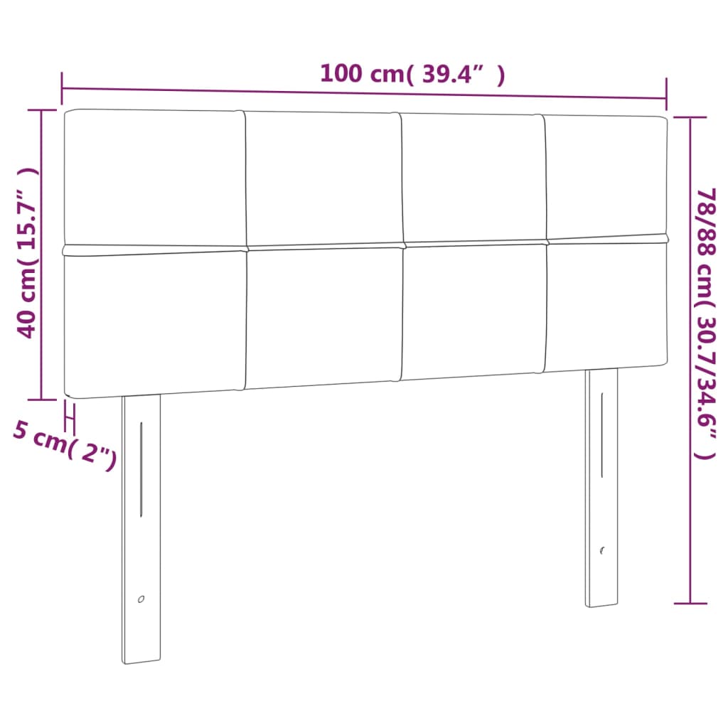 vidaXL Tête de lit gris clair 100x5x78/88 cm tissu