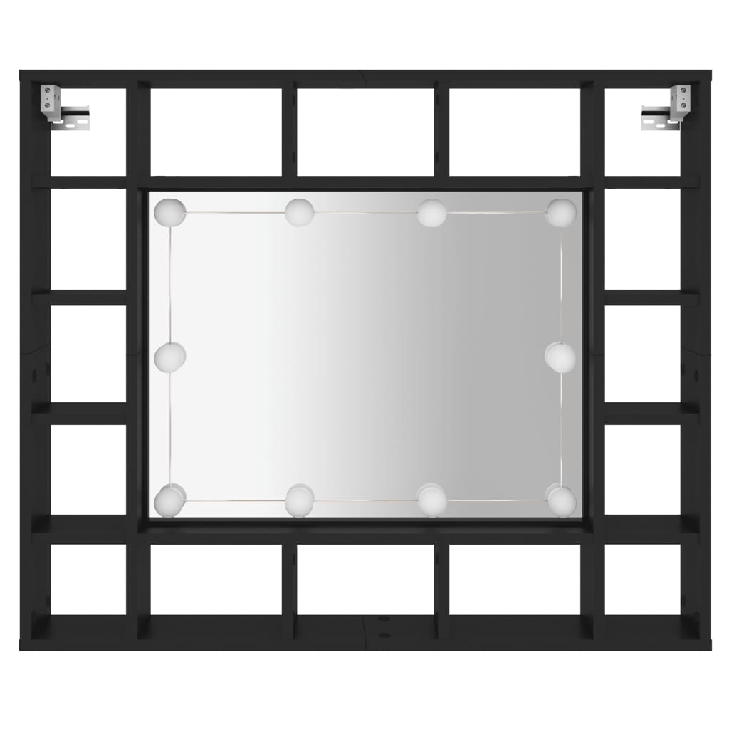 vidaXL Armoire à miroir à LED noir 91x15x76,5 cm