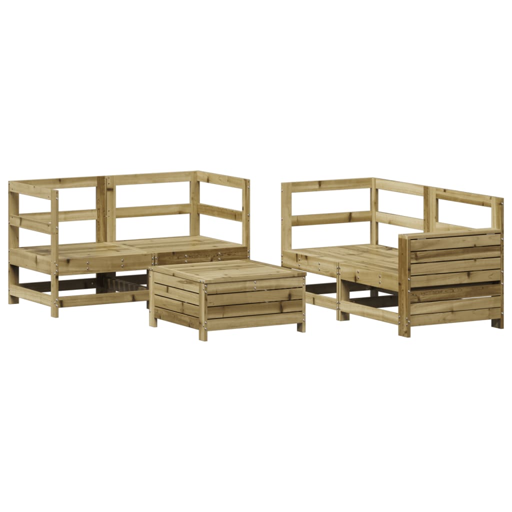 vidaXL Salon de jardin 5 pcs bois de pin imprégné