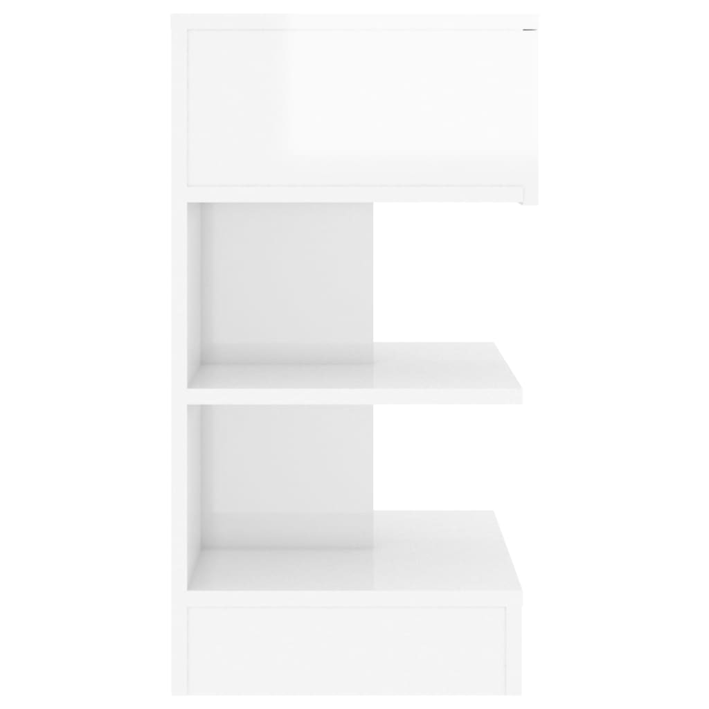 vidaXL Table de chevet Blanc brillant 40x35x65 cm Bois d’ingénierie