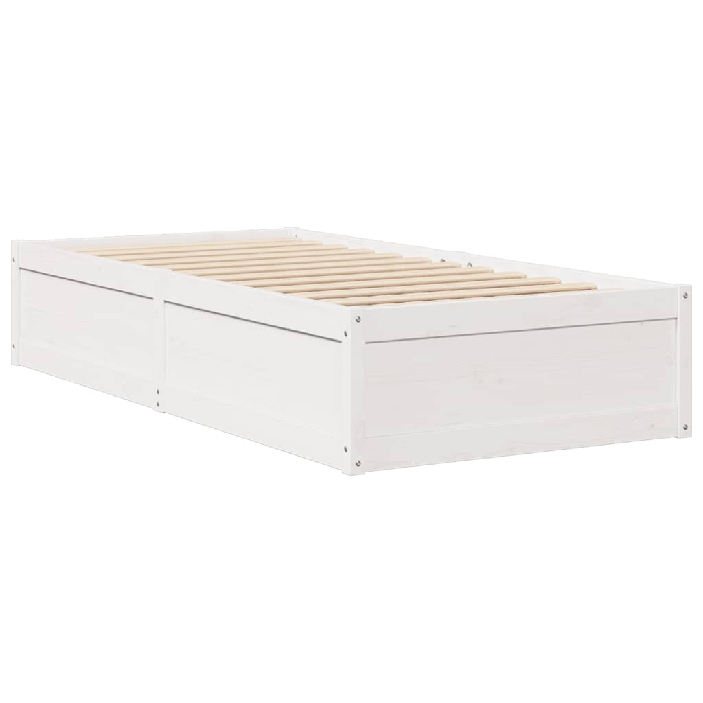 vidaXL Cadre de lit sans matelas blanc 90x200 cm bois de pin massif