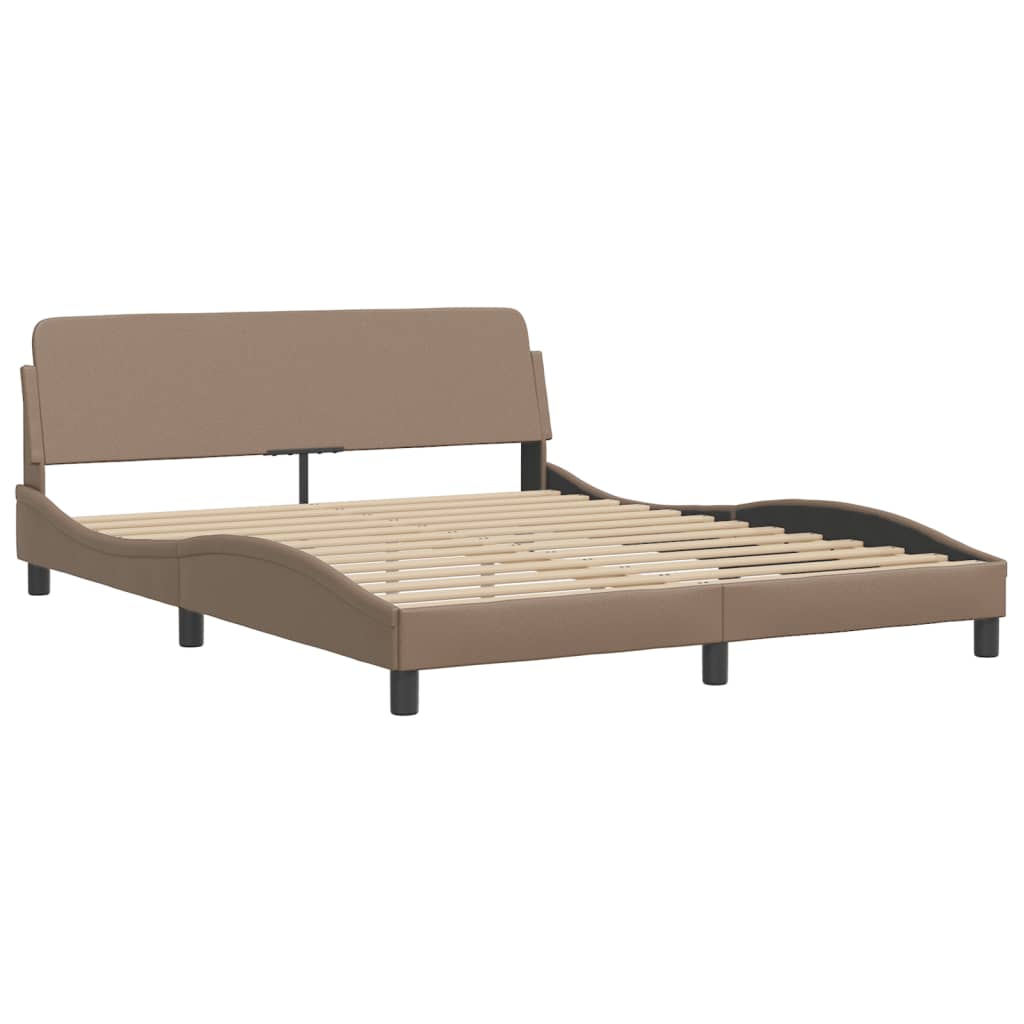 vidaXL Cadre de lit sans matelas cappuccino 160x200 cm similicuir