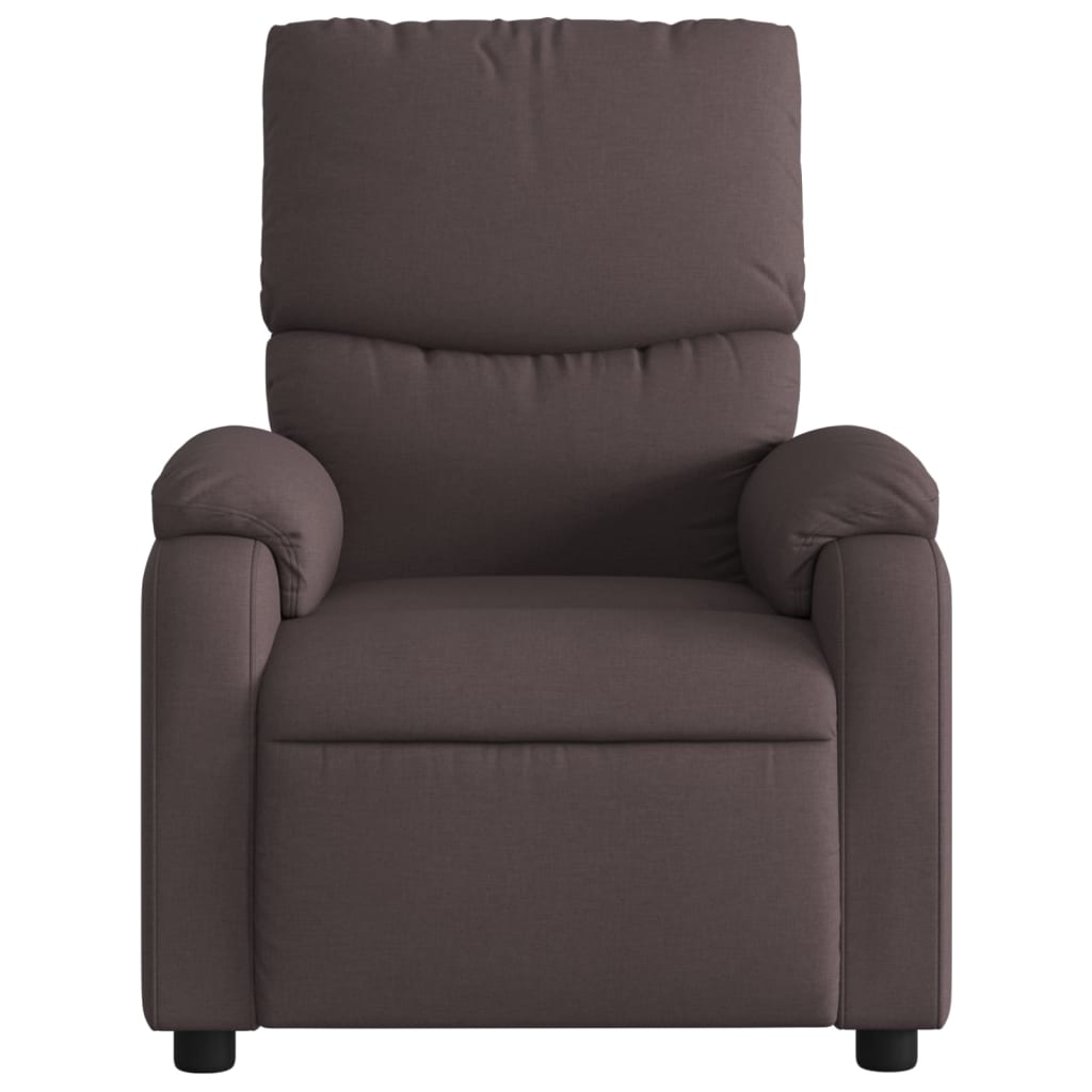 vidaXL Fauteuil inclinable électrique Marron foncé Tissu