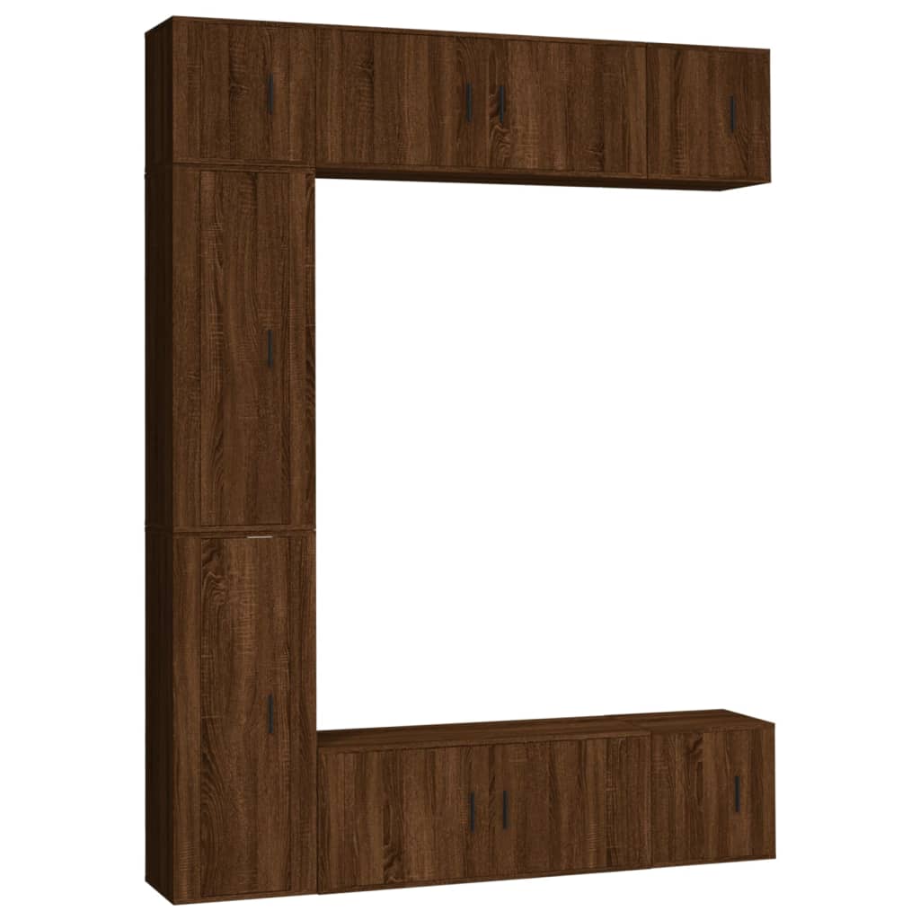 vidaXL Ensemble de meubles TV 7 pcs Chêne marron Bois d'ingénierie