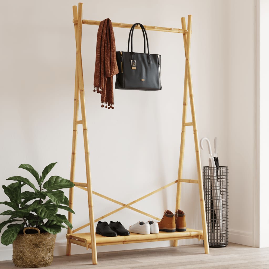 vidaXL Porte-vêtement avec étagère 102x50x190 cm bambou