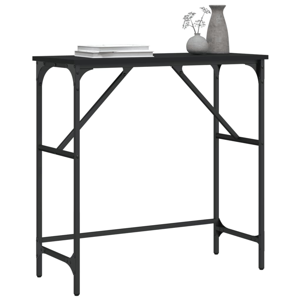vidaXL Table console noir 75x32x75 cm bois d'ingénierie