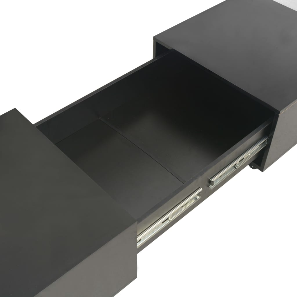 vidaXL Table basse Noir brillant 120 x 60 x 35 cm
