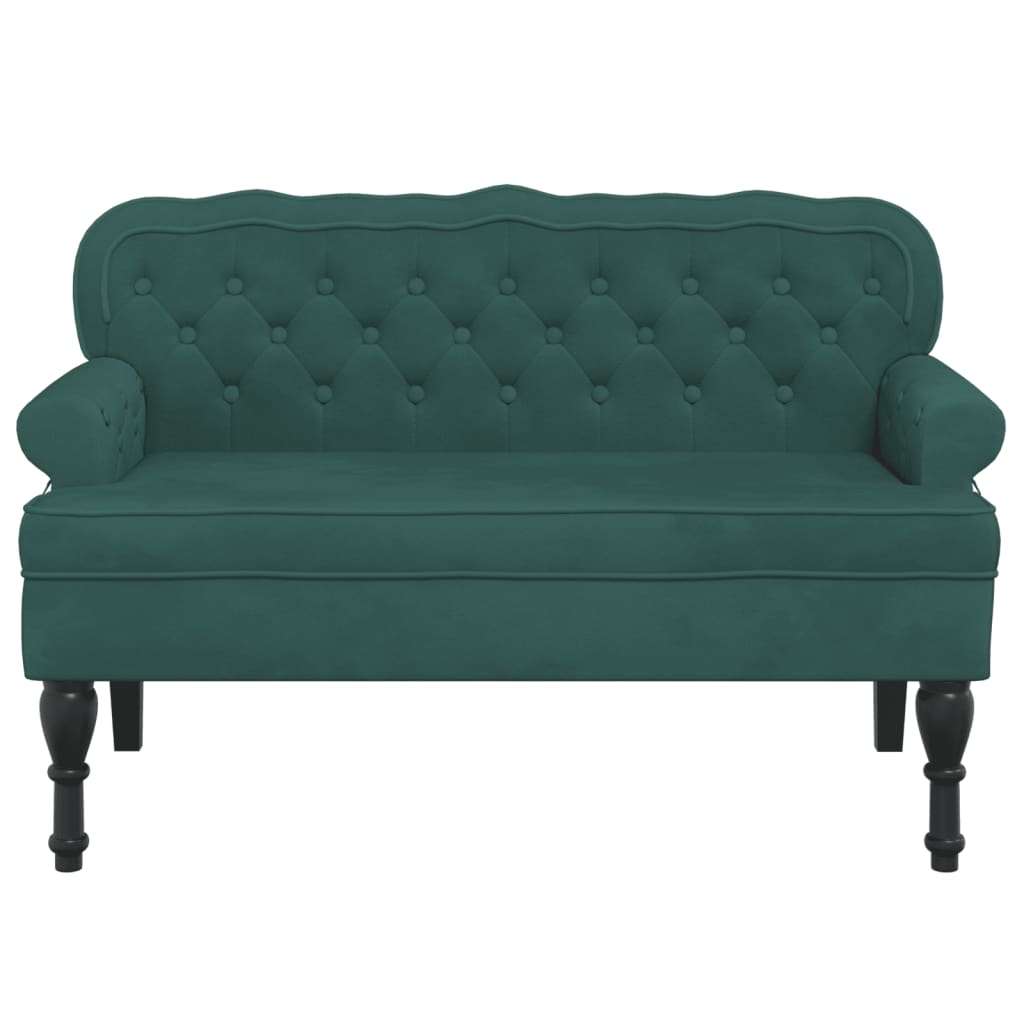 vidaXL Banc avec dossier vert foncé 119,5x64,5x75 cm velours