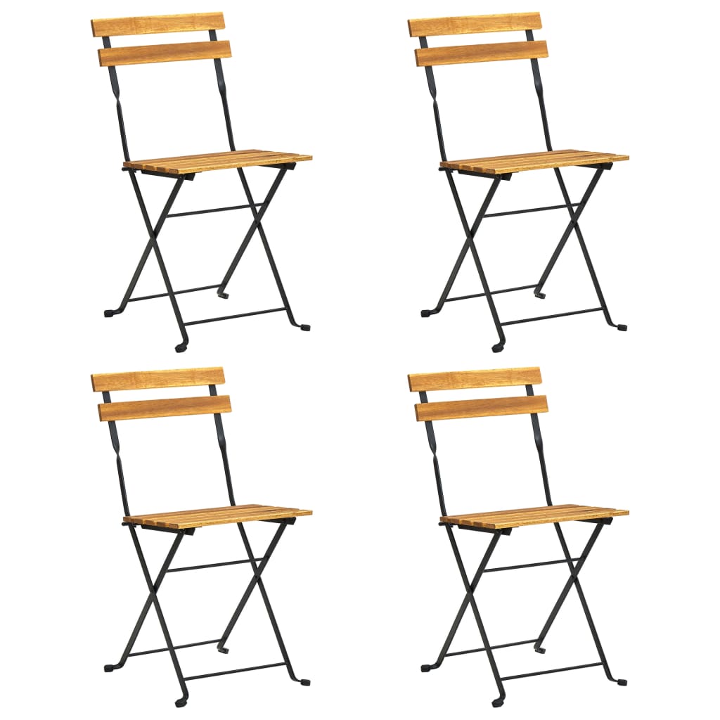 vidaXL Chaises de bistro pliables lot de 4 Bois d'acacia massif