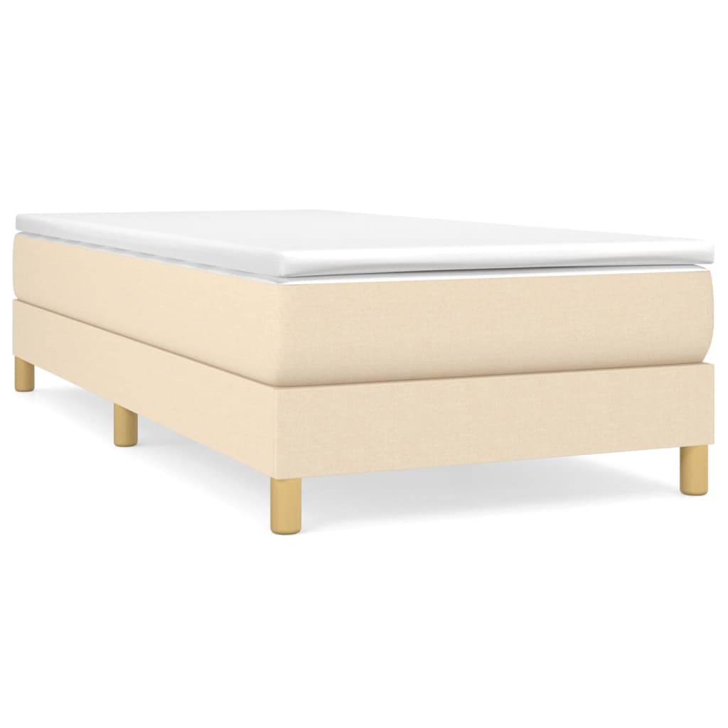 vidaXL Sommier à lattes de lit avec matelas Crème 80x200 cm Tissu