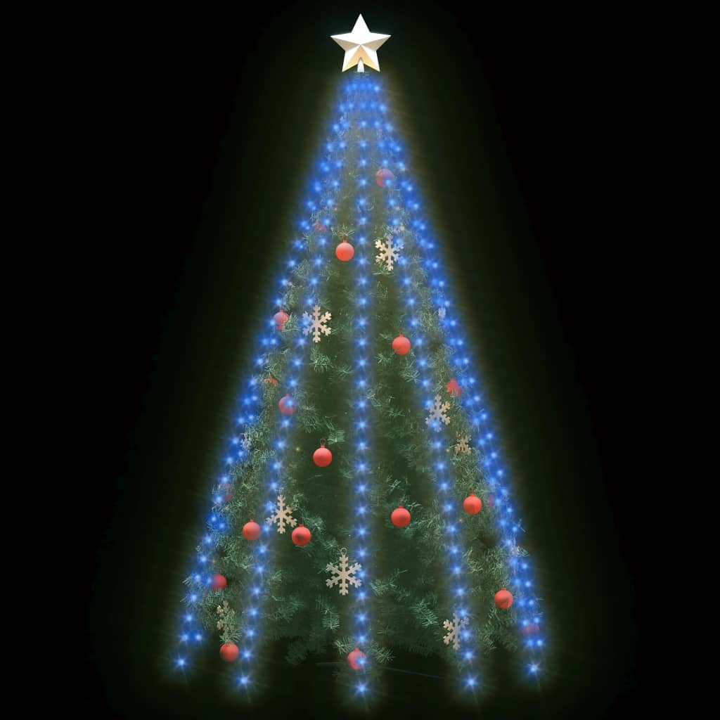vidaXL Guirlande lumineuse filet d'arbre de Noël 300 LED Bleu 300 cm