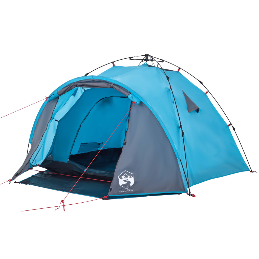 vidaXL Tente de camping à dôme 3 personnes bleu libération rapide