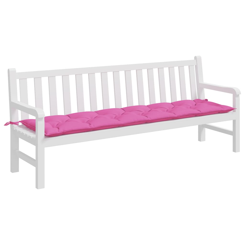 vidaXL Coussin de banc de jardin rose 200x50x7 cm tissu