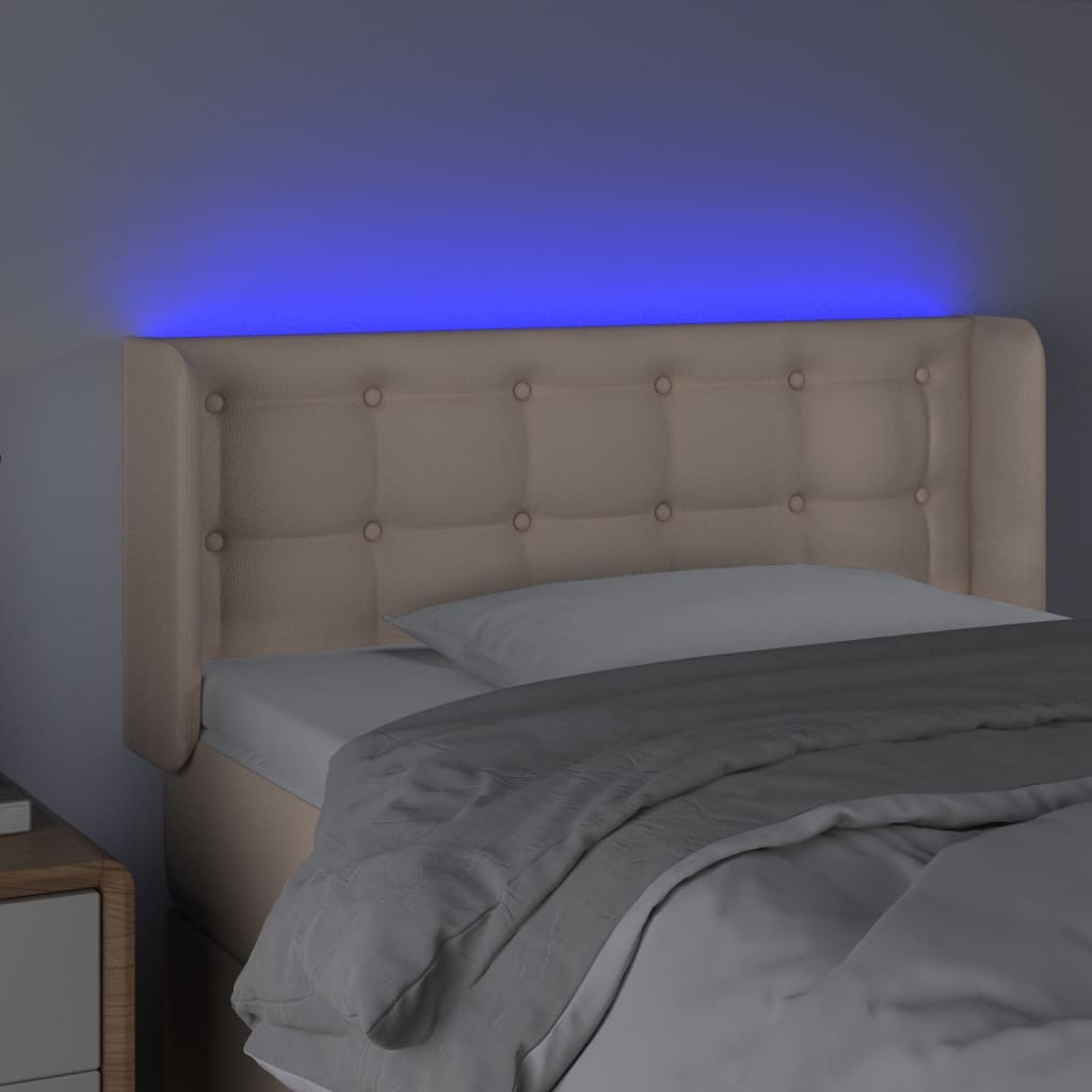 vidaXL Tête de lit à LED Cappuccino 93x16x78/88 cm Similicuir